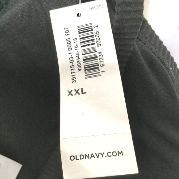 Old Navy Bikini Top XXL Black Triangle Ribbed - Picture 7 of 8